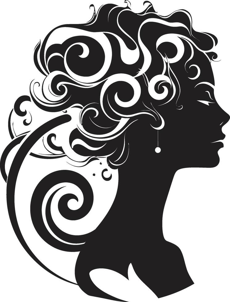 Nocturnal Identity Minimalistic Black Woman Face Graphic Ink Noir Impression Chic of Black Woman Face vector