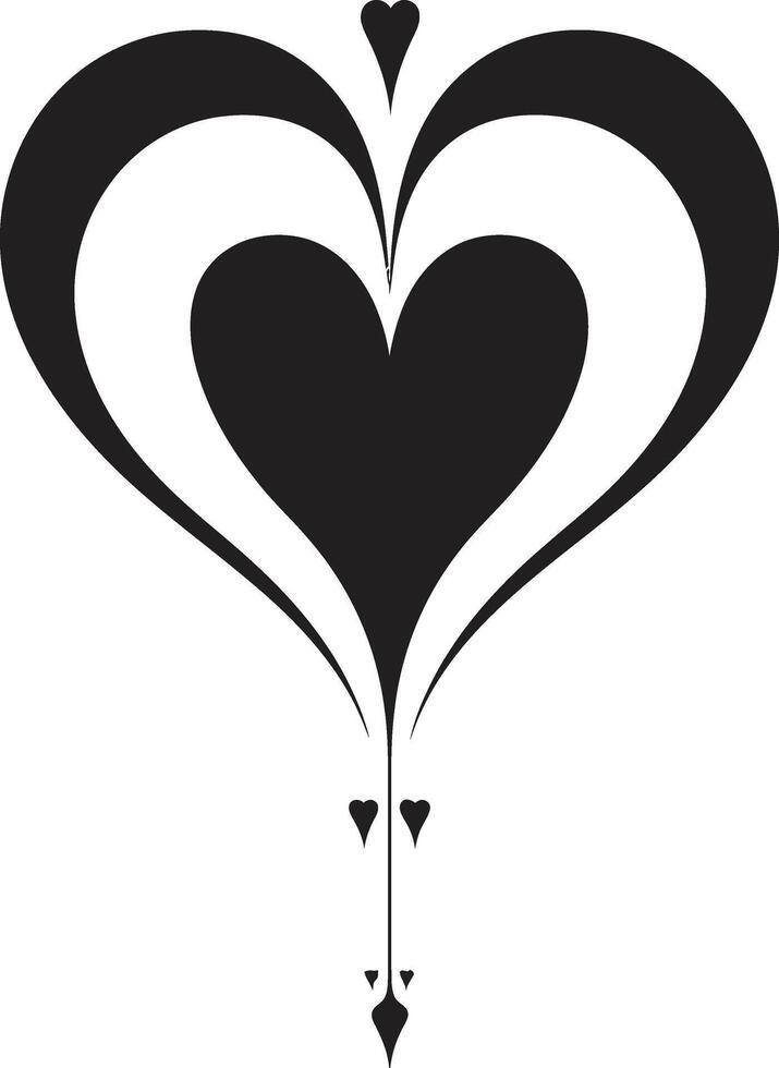Minimalist Heart Elegant Graphic with Abstract Black Element Elegant Black Heart Stylish Black Graphic with Decorative Elements vector