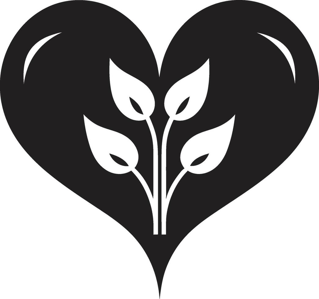 Sleek Heart Graceful Black Graphic with Decorative Flourishes Graceful Abstract Heart Minimalistic Black Graphic with Abstract Accents vector