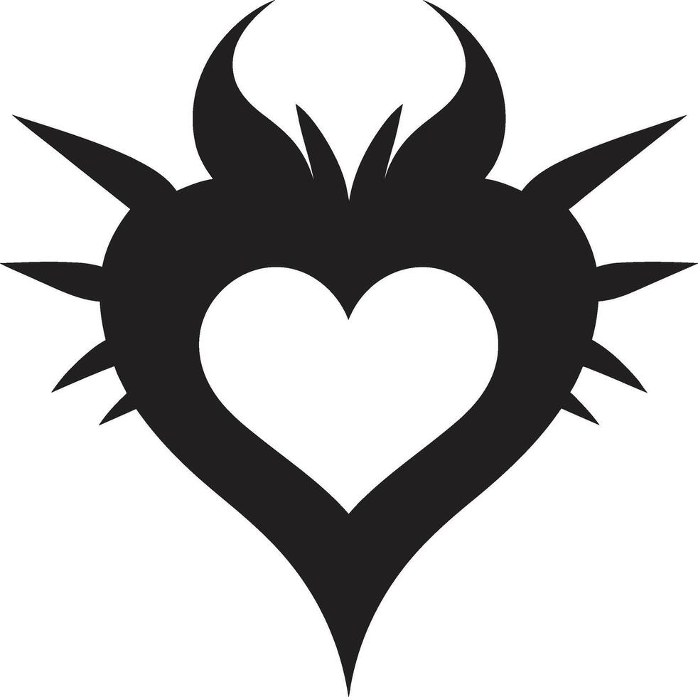 Minimalist Heart Refined Graphic with Abstract Black Element Elegant Black Heart Graceful Graphic with Decorative Flourishes vector