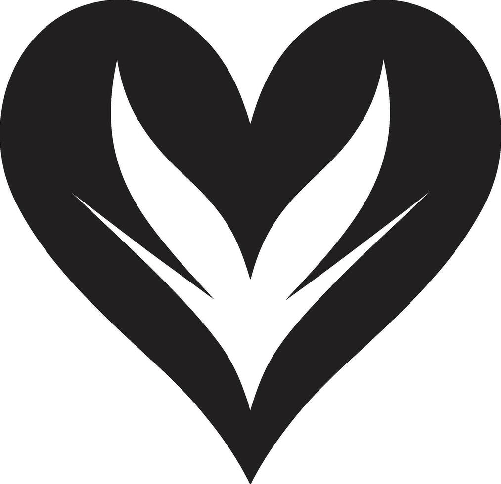 Chic Decorative Elegant Black Graphic with Abstract Flourishes Minimalist Heart Intricate Black Graphic with Decorative Accents vector