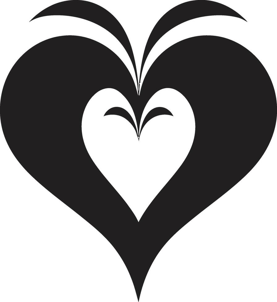 Graceful Abstract Heart Modern Black Emblem Chic Decorative Intriguing Black Heart vector
