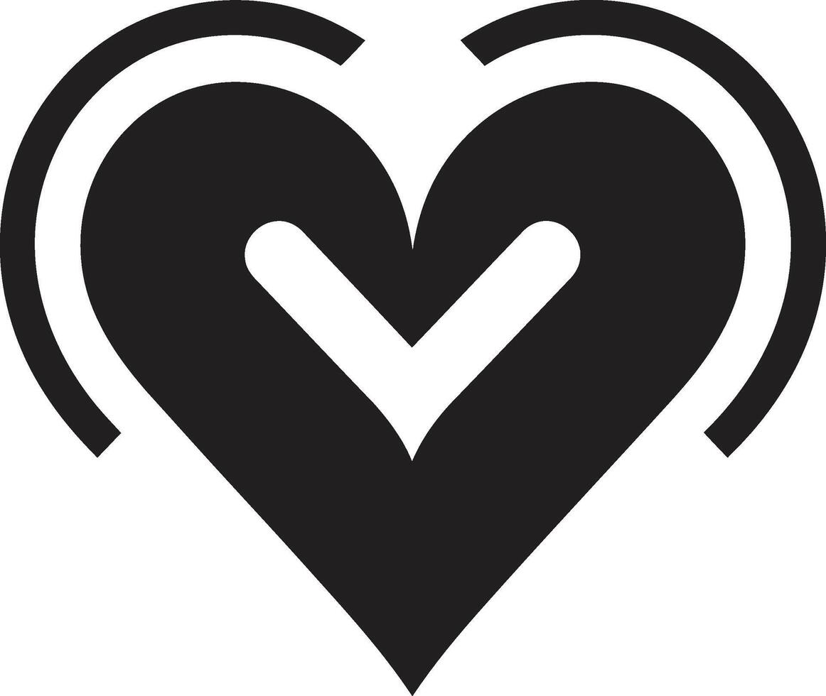 Stylish Minimalist Heart Sophisticated Element Sleek Heart Chic Abstract Black Symbol vector