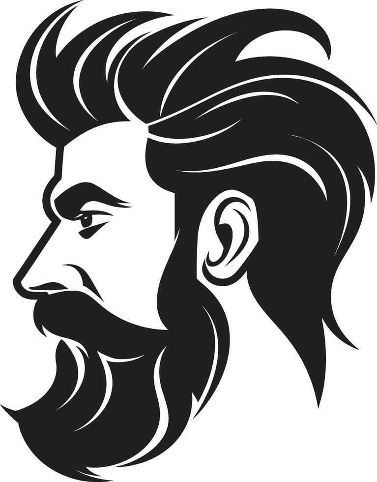 Silent Symphony Refined Abstract Man Face Element Dark Reflection Sophisticated Graphics of Black Man Face vector