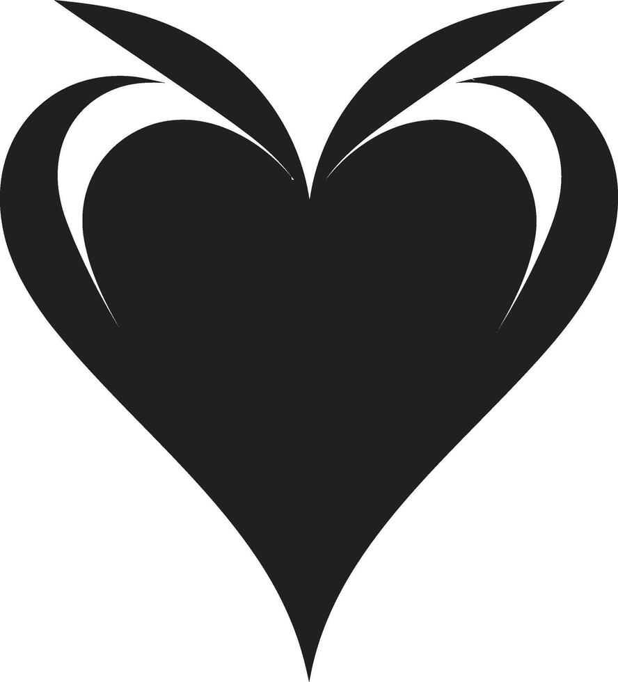 Silent Symphony Chic Black Heart Graphic Mystic Obsidian Heart Elegant Abstract Black Heart vector