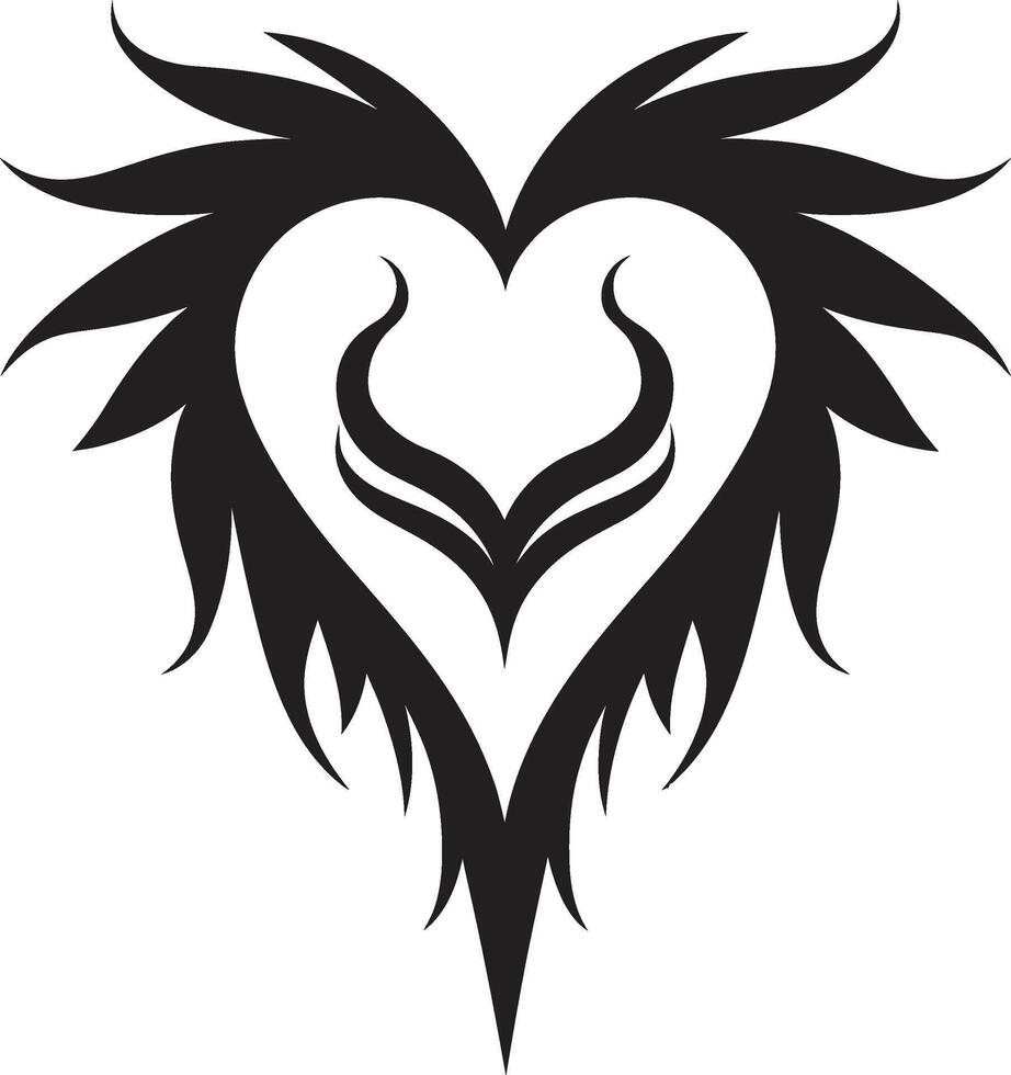 Eclipse of Emotion Minimalistic Black Heart Shadowed Serenade Refined Abstract Black Heart vector