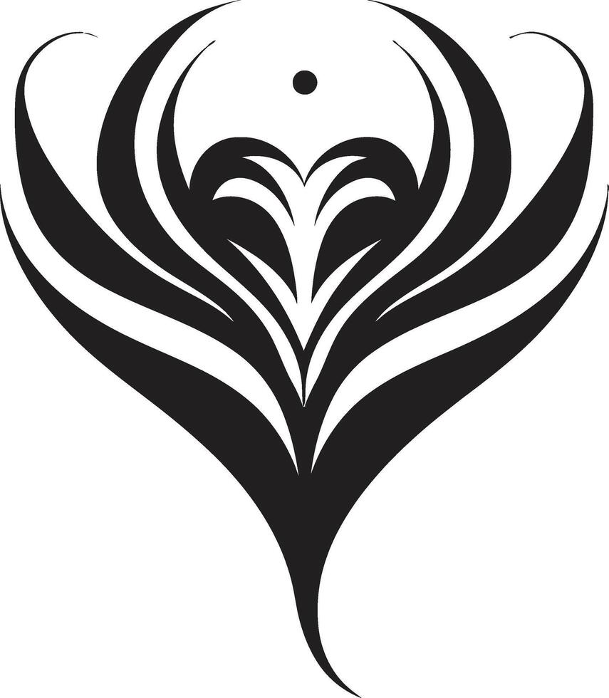 Eclipse of Emotion Modern Graphics of Black Heart Gothic Grace Abstract Black Heart Symbol in Art vector
