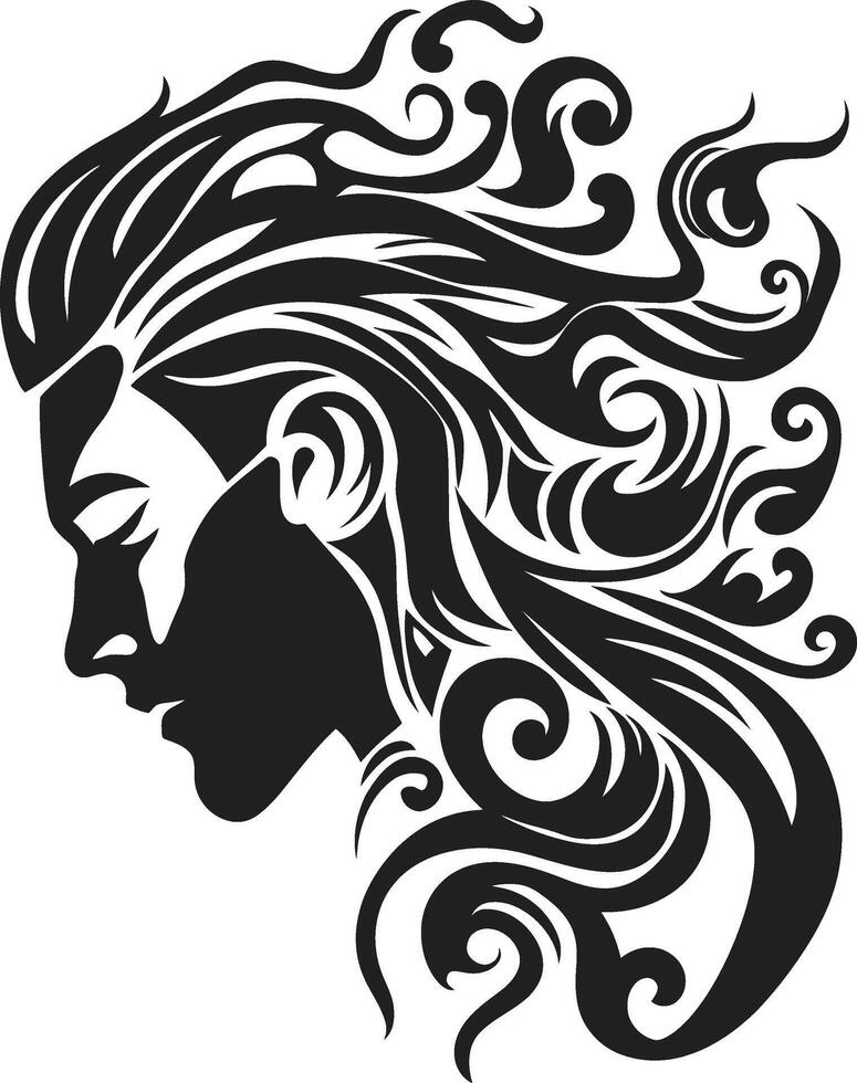 Midnight Noir Gaze Elegant Abstract Man Face Art Ethereal Expression Chic Graphics of Black Man Face vector