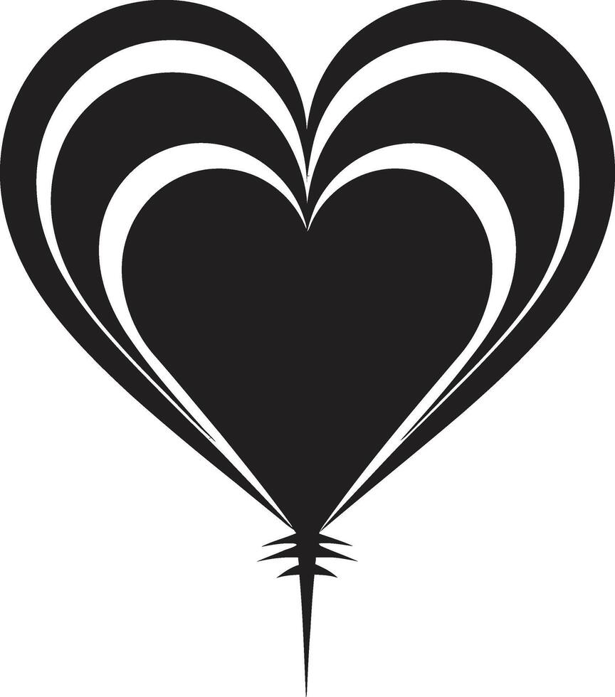 Nocturnal Noir Stylish Black Heart Shape Art Eclipse of Emotion Minimalistic Black Heart vector