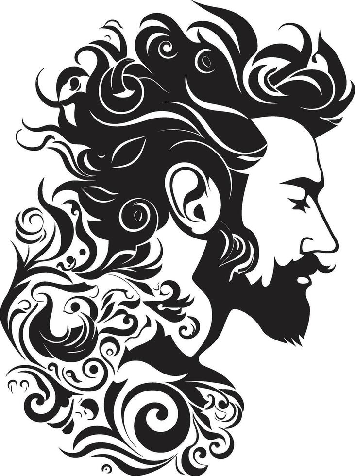 Enigma Essence Contemporary Graphics of Black Man Face Shadows of Mystery Sophisticated of Black Man Face vector