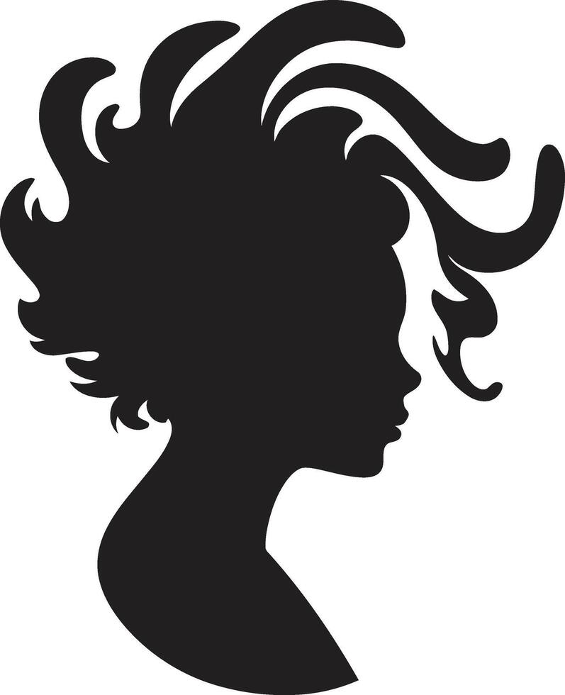 Mystic Muse Intriguing Abstract Woman Face Midnight Noir Profile Sophisticated Black Woman Face vector