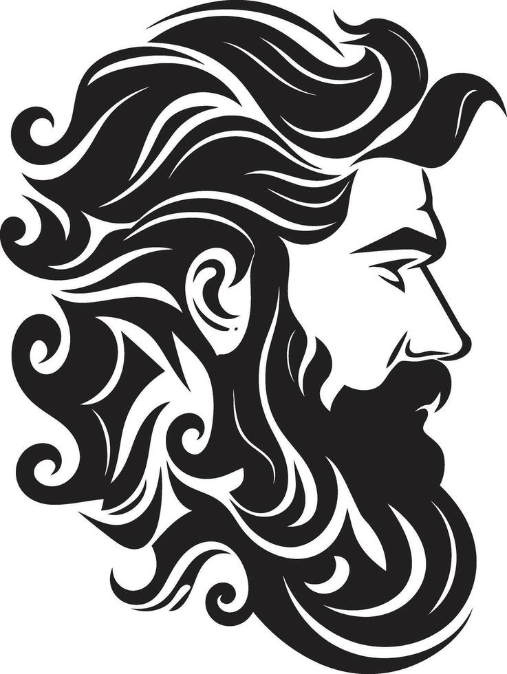 Elegant Shadow Profile Intriguing Abstract Man Face Gothic Grace Chic Black Man Face Graphic vector