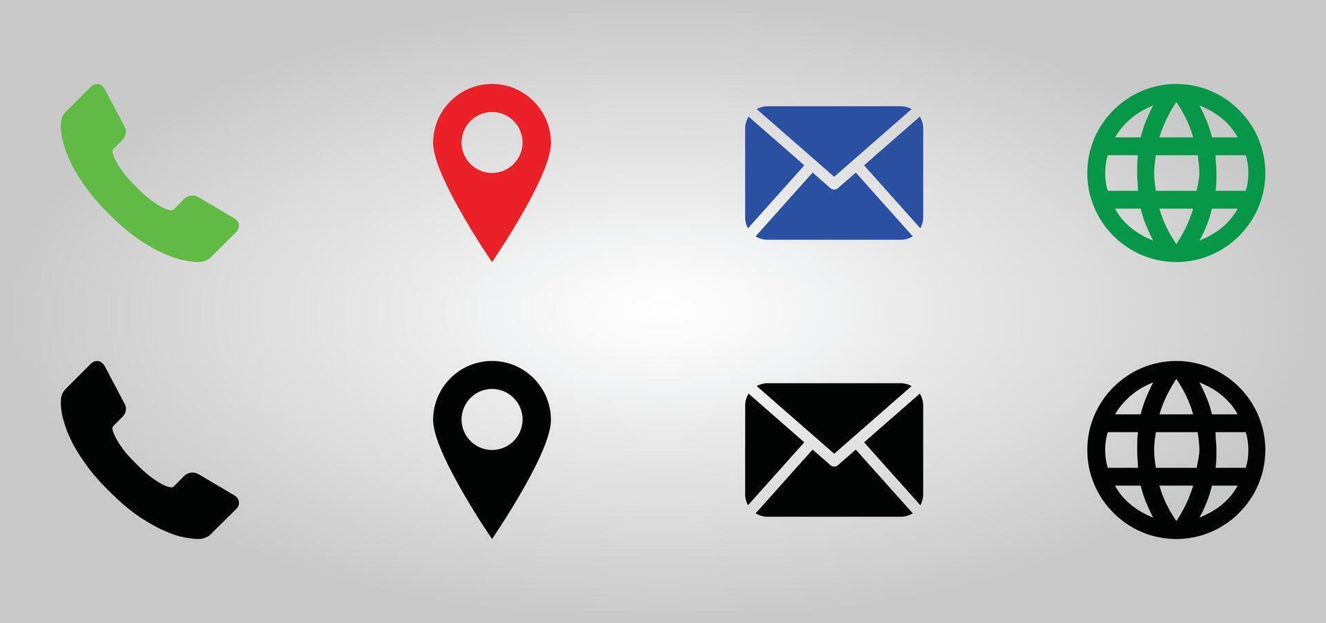 CALLING, MAILING, WEBSITE, GPS ICONS vector