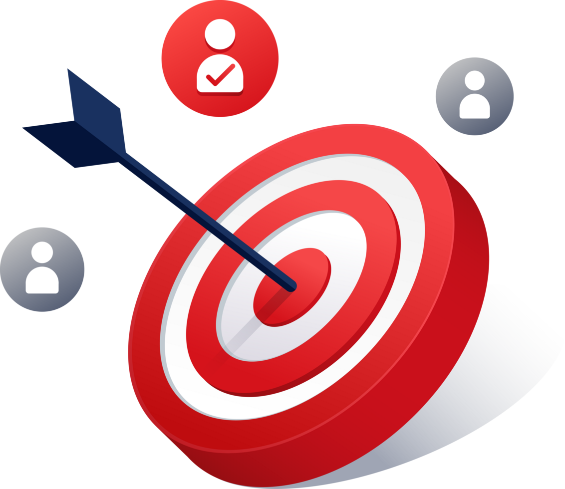 3D Target Audience clipart illustration png