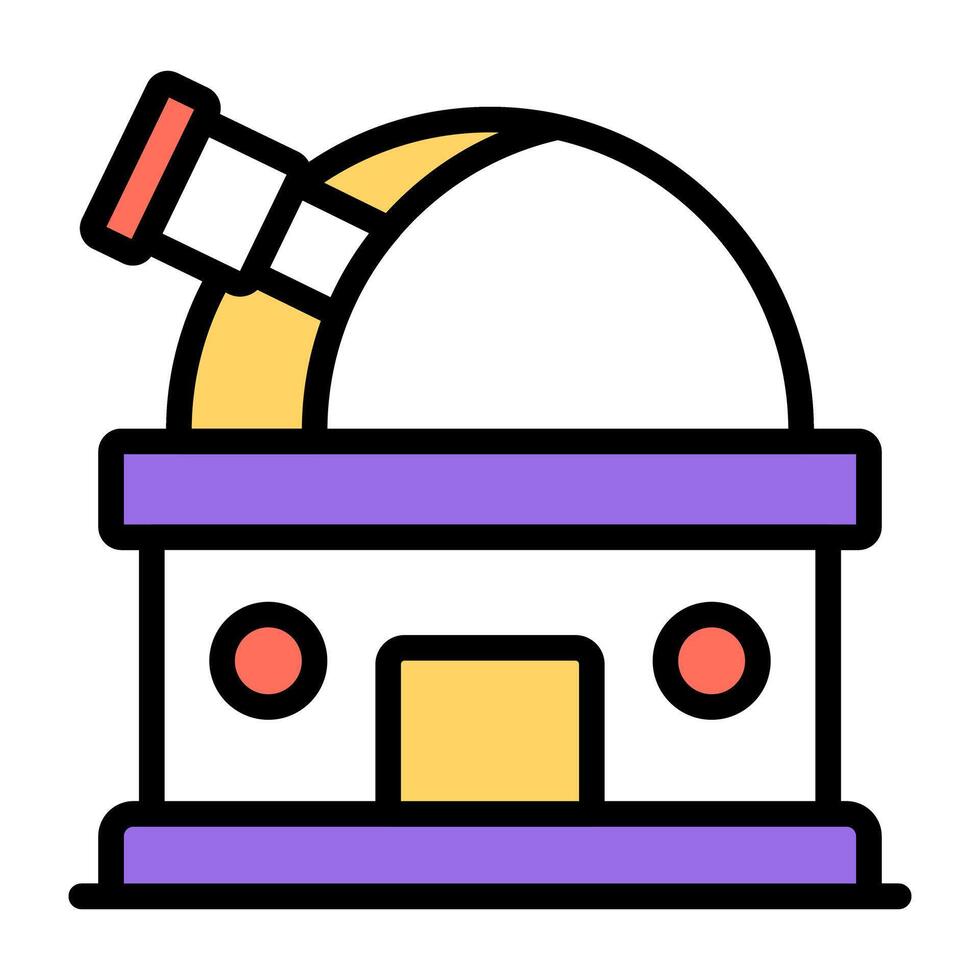 Editable design icon of observatory building vector