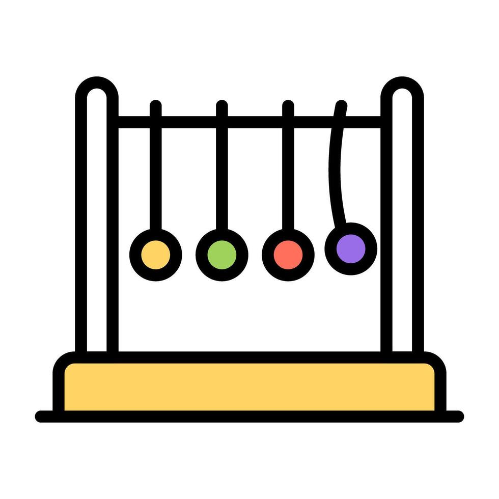 An editable design icon of newton's cradle vector