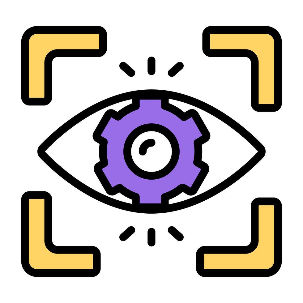 A colored design icon of iris recognition vector