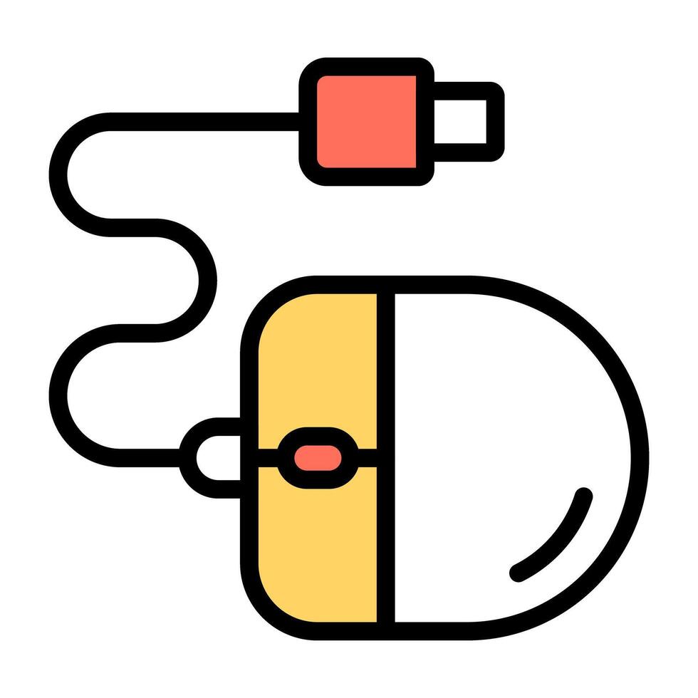 A flat design icon of mouse vector
