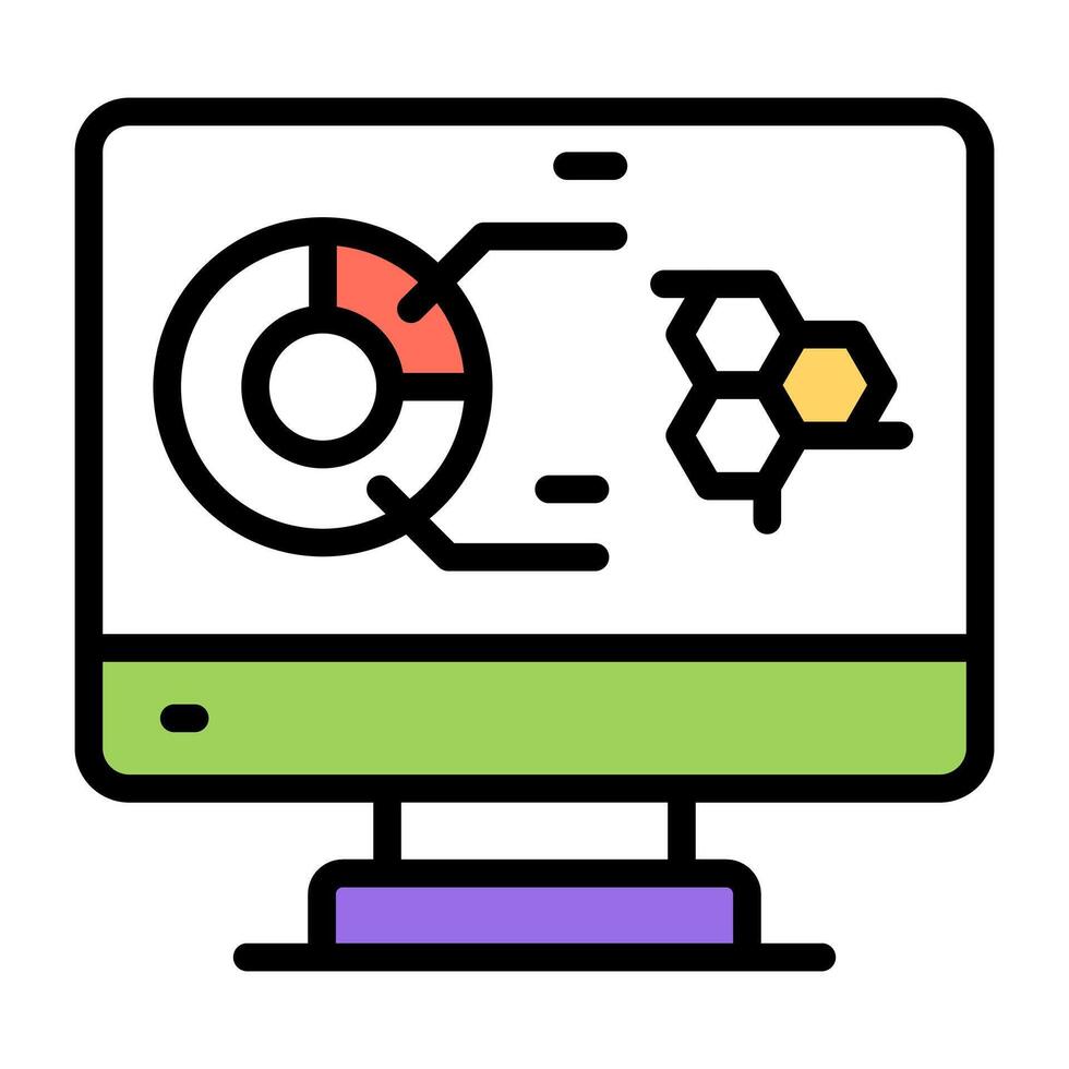A premium download icon of online data analytics vector