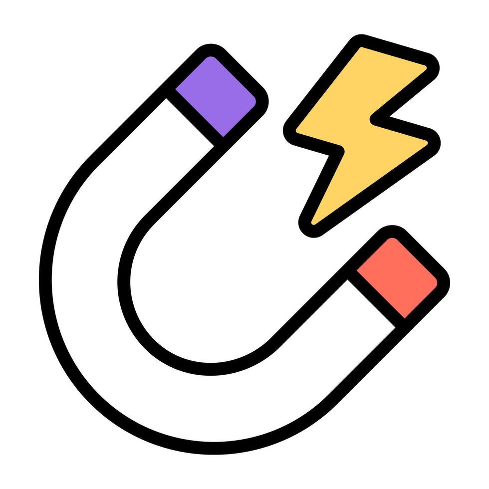 Editable design icon of magnet vector