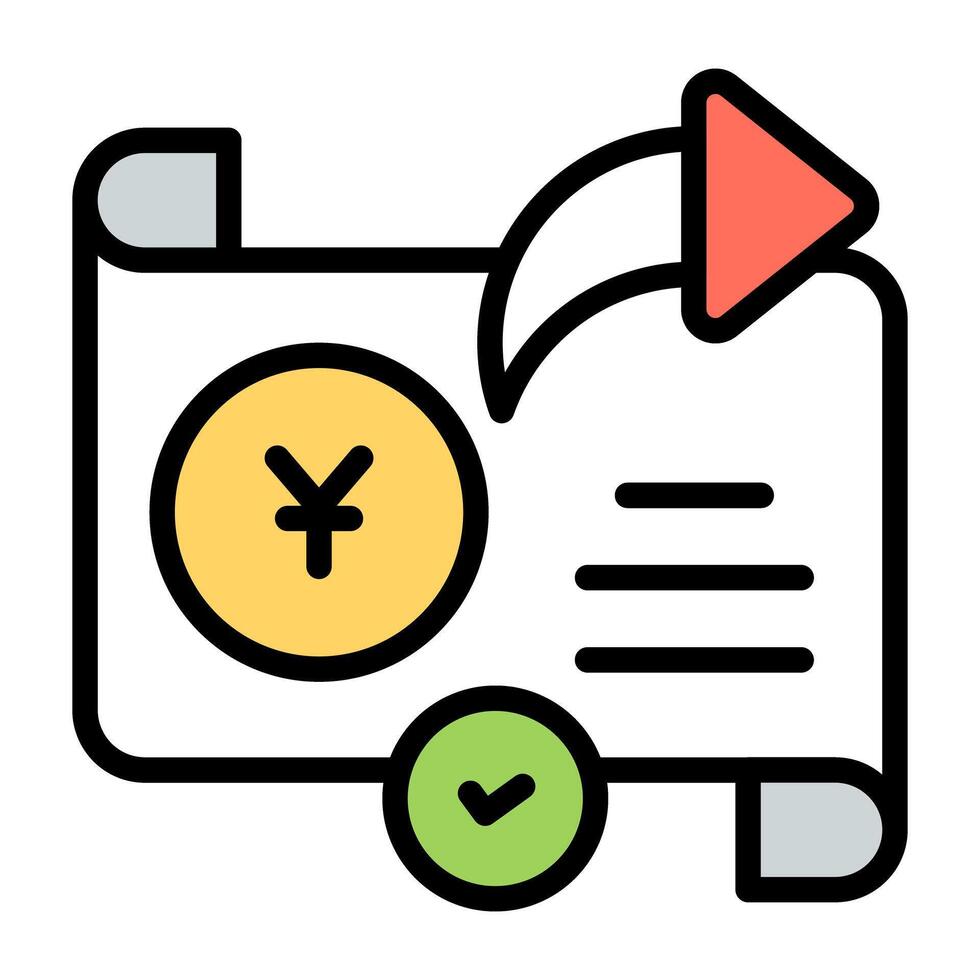 A trendy design icon of financial document vector
