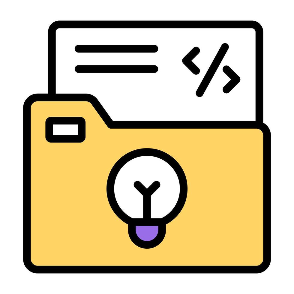 Conceptual flat design icon of creative folder vector