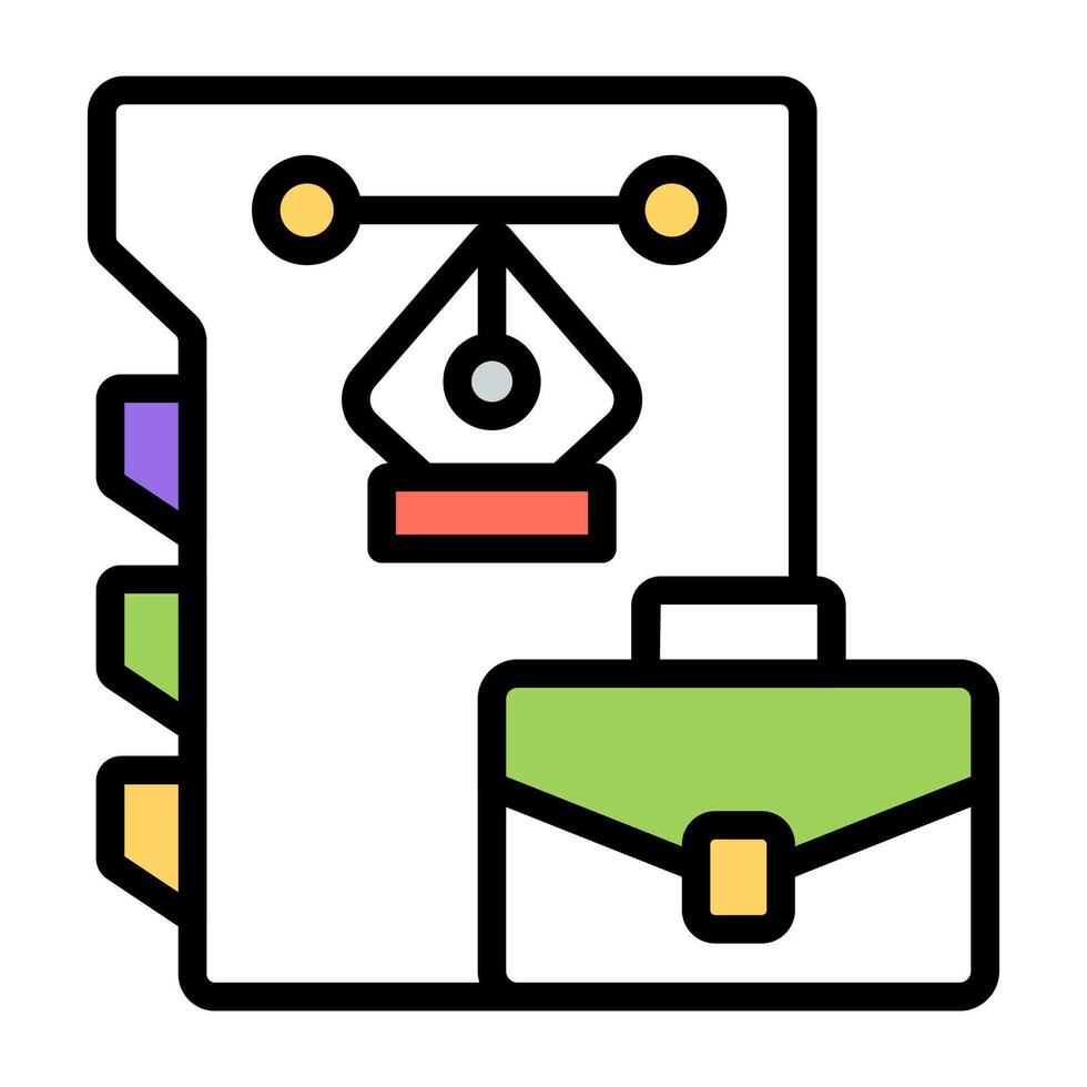 Pen with nodes, bezier tool icon vector