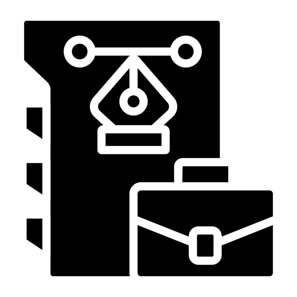 Pen with nodes, bezier tool icon vector