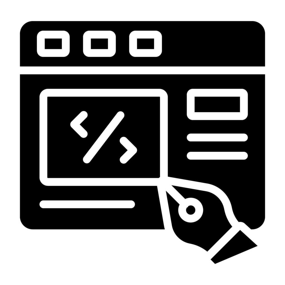 Unique design icon of web coding vector
