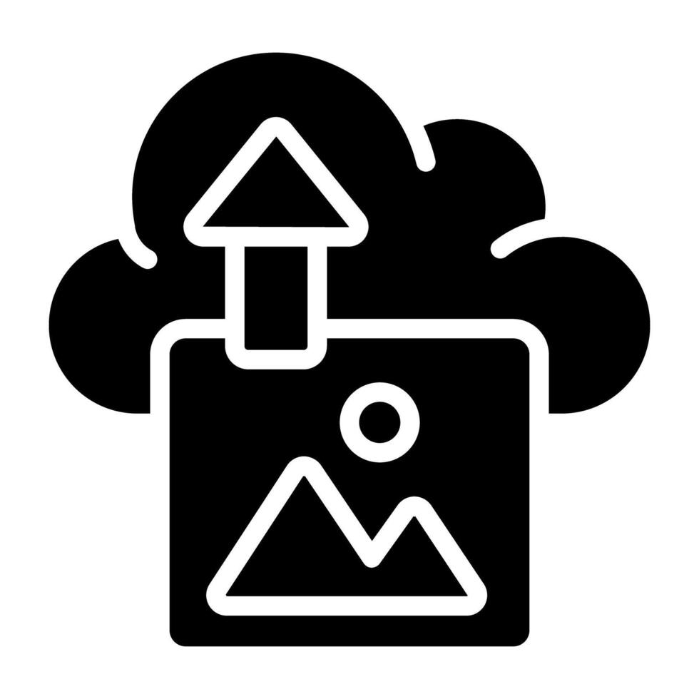 Cloud landscape icon, editable vector