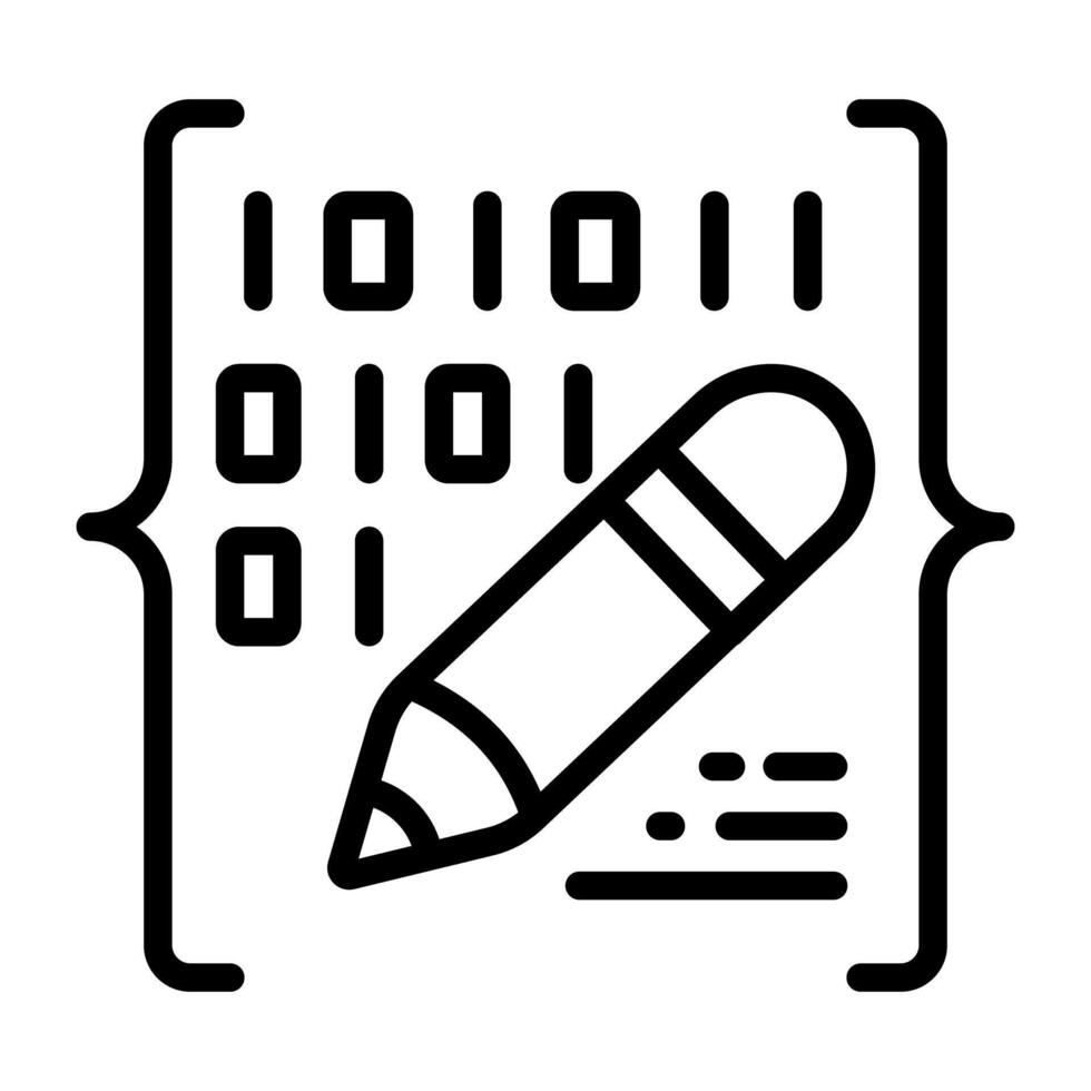 Editable design icon of binary data vector
