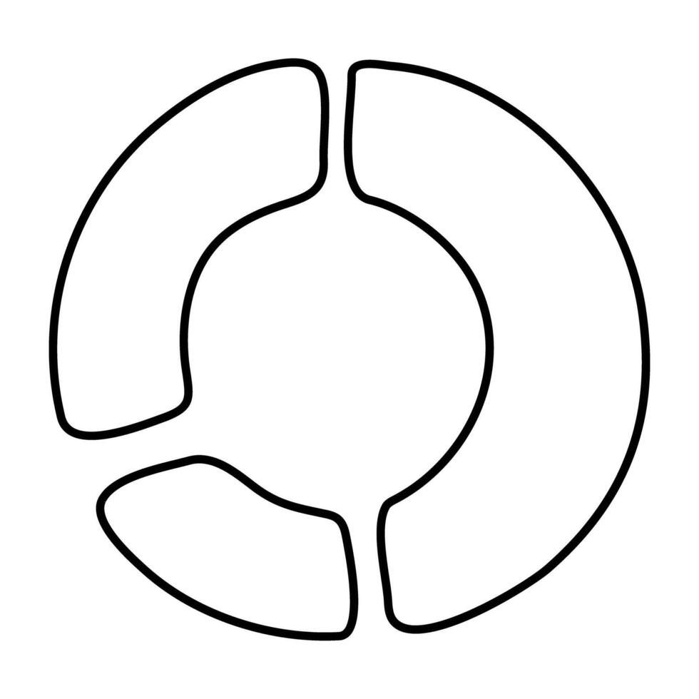 A flat design icon of slice chart vector