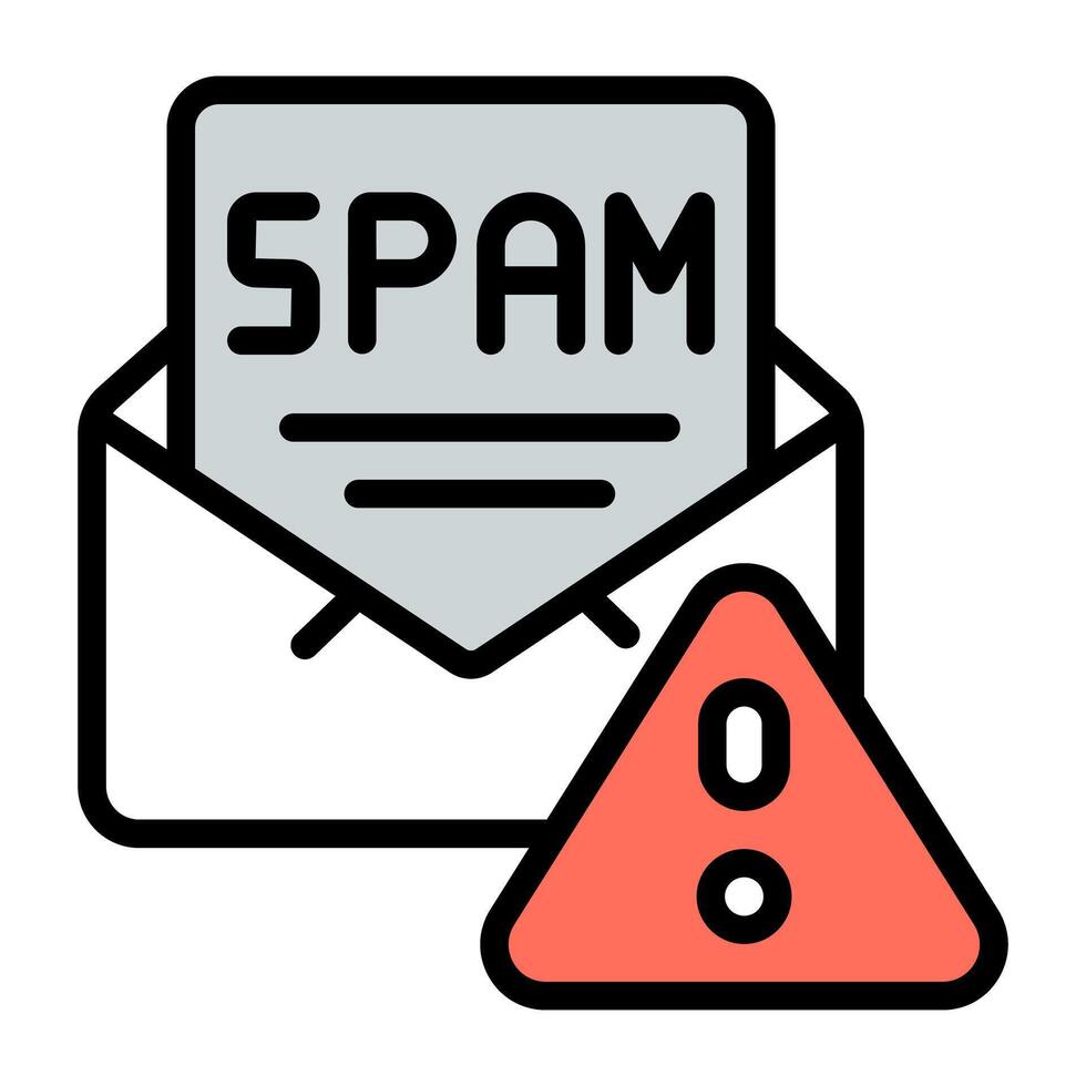 A colored design icon of spam email vector