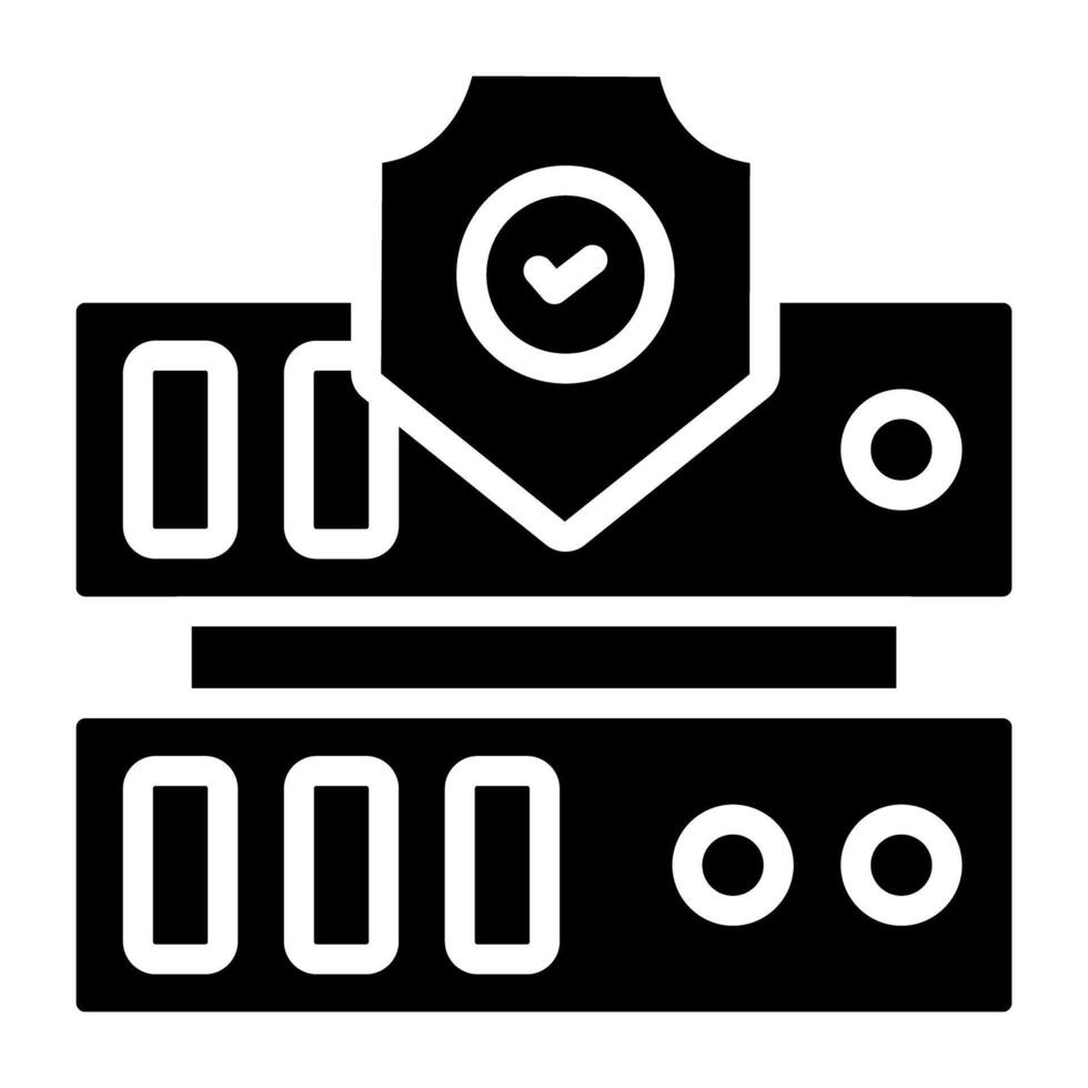 A glyph design icon of hosting vector