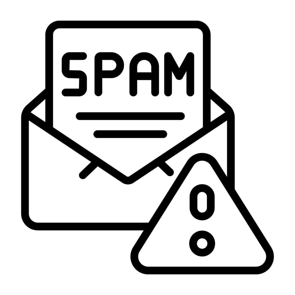 A line design icon of spam email vector