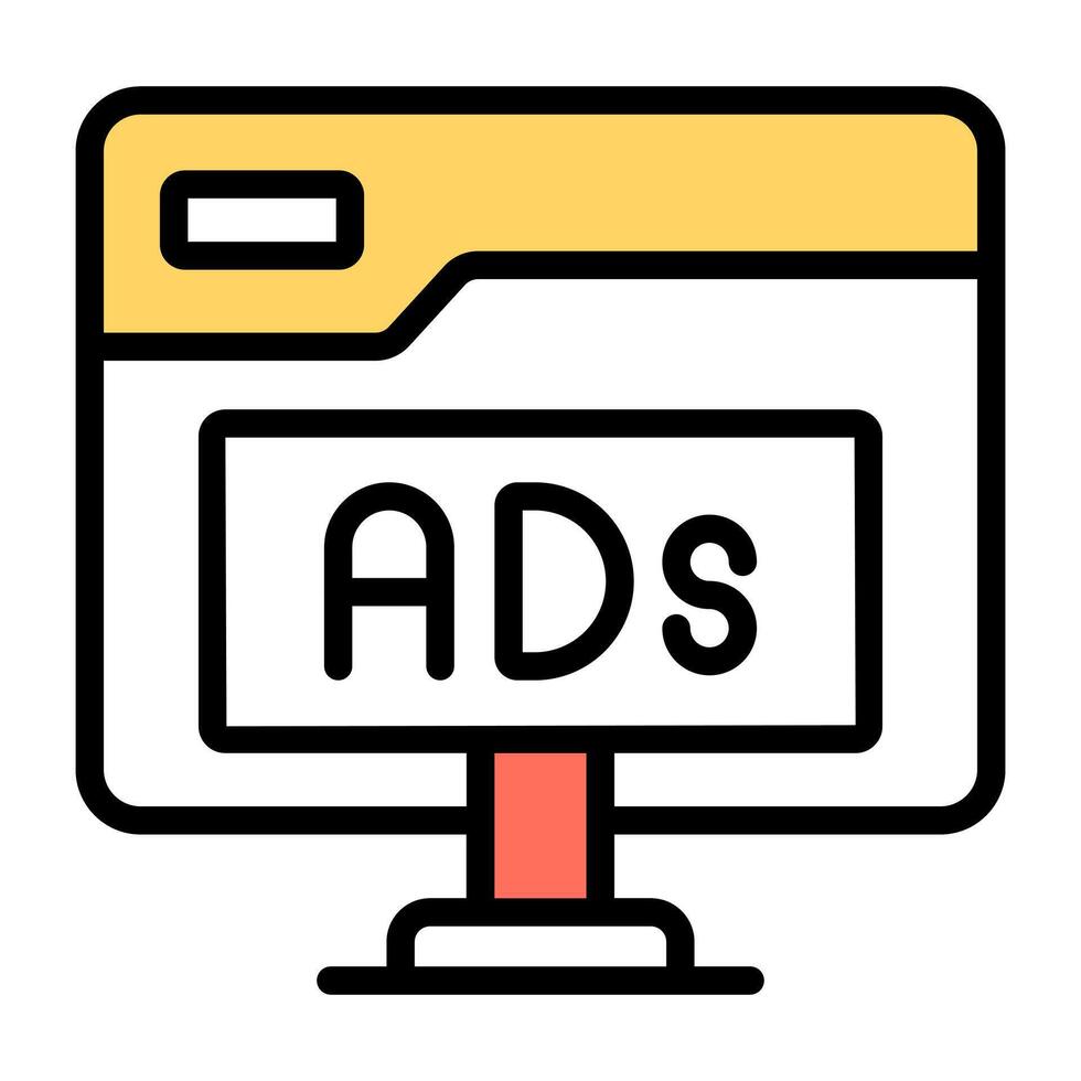 A beautiful design icon of online advertising vector