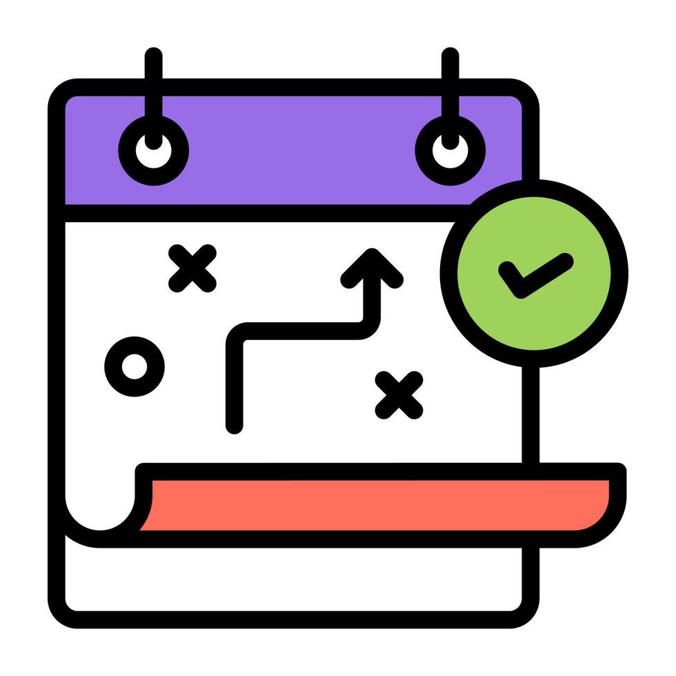A flat design icon of strategy vector