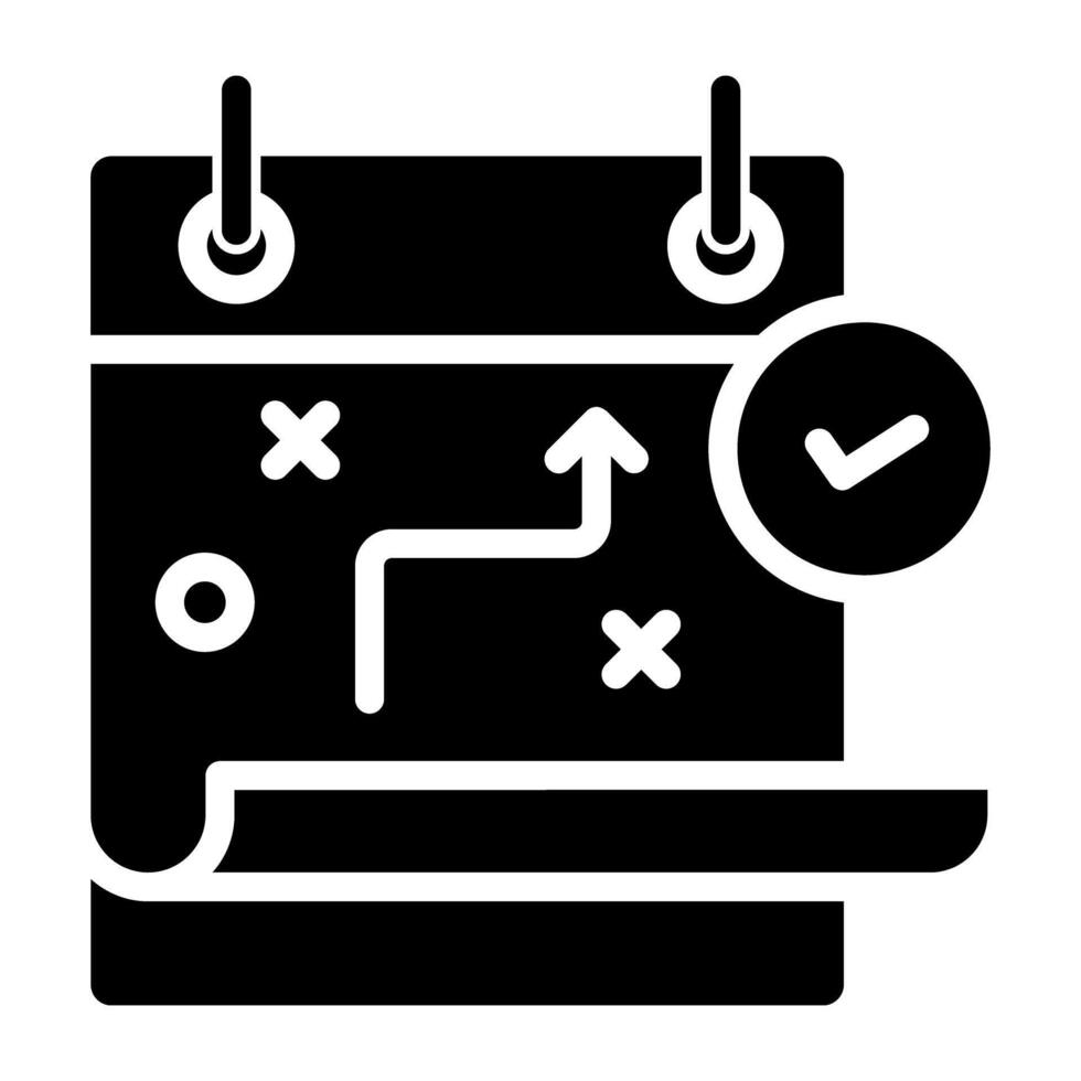A solid design icon of strategy vector