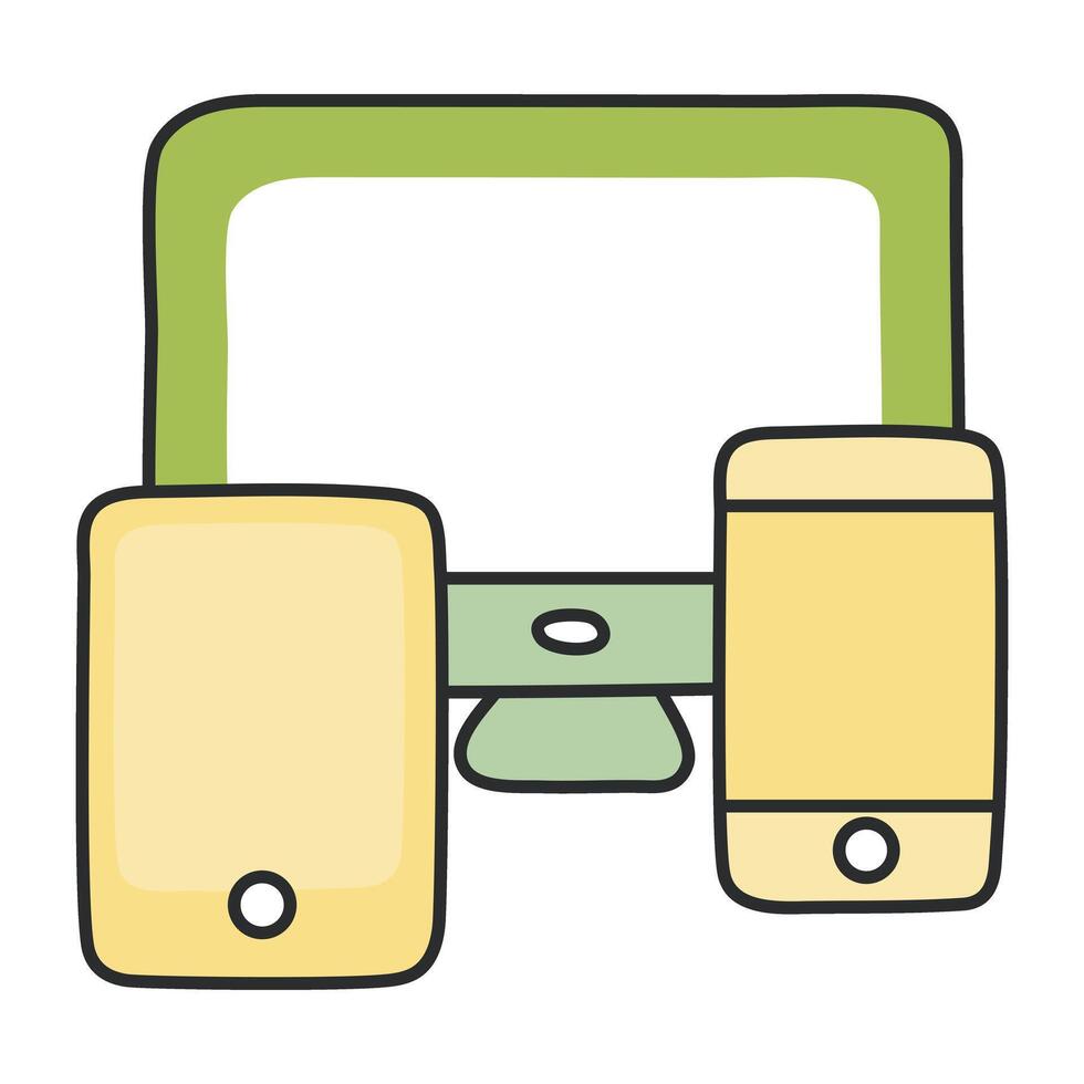 A flat design icon of responsive design vector