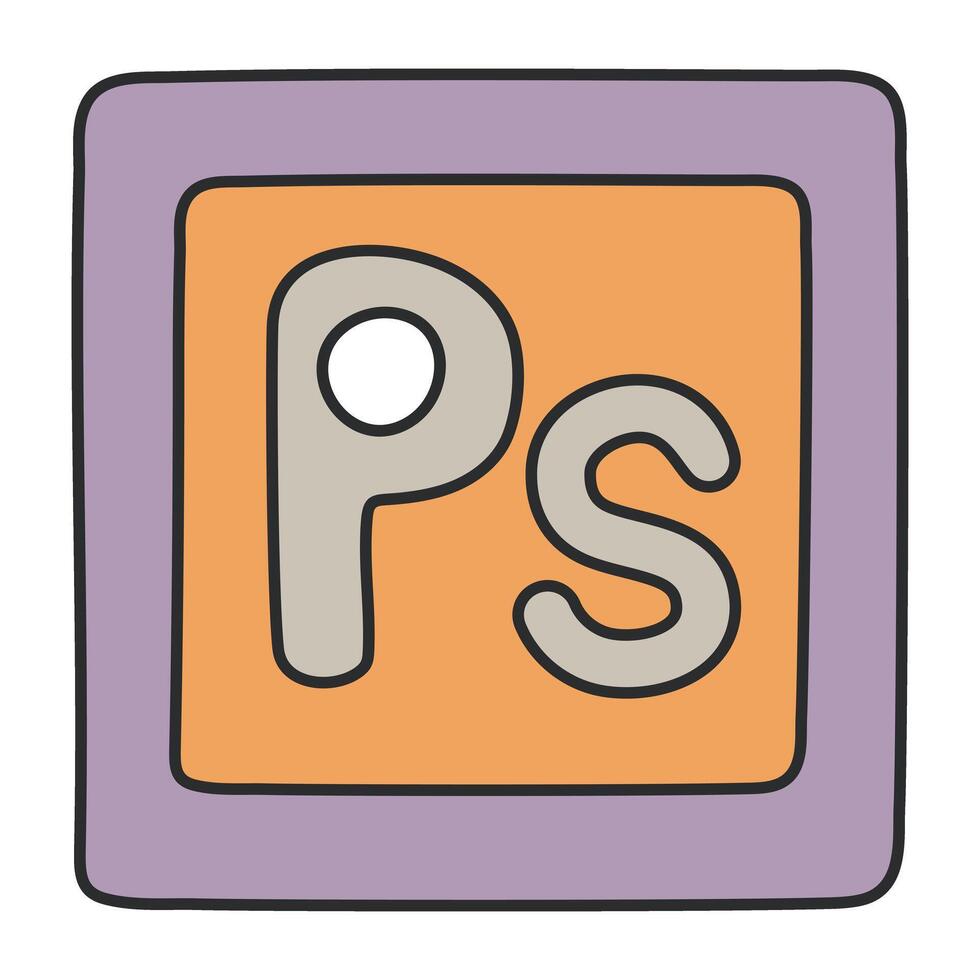 A creative design icon of ps tool icon vector