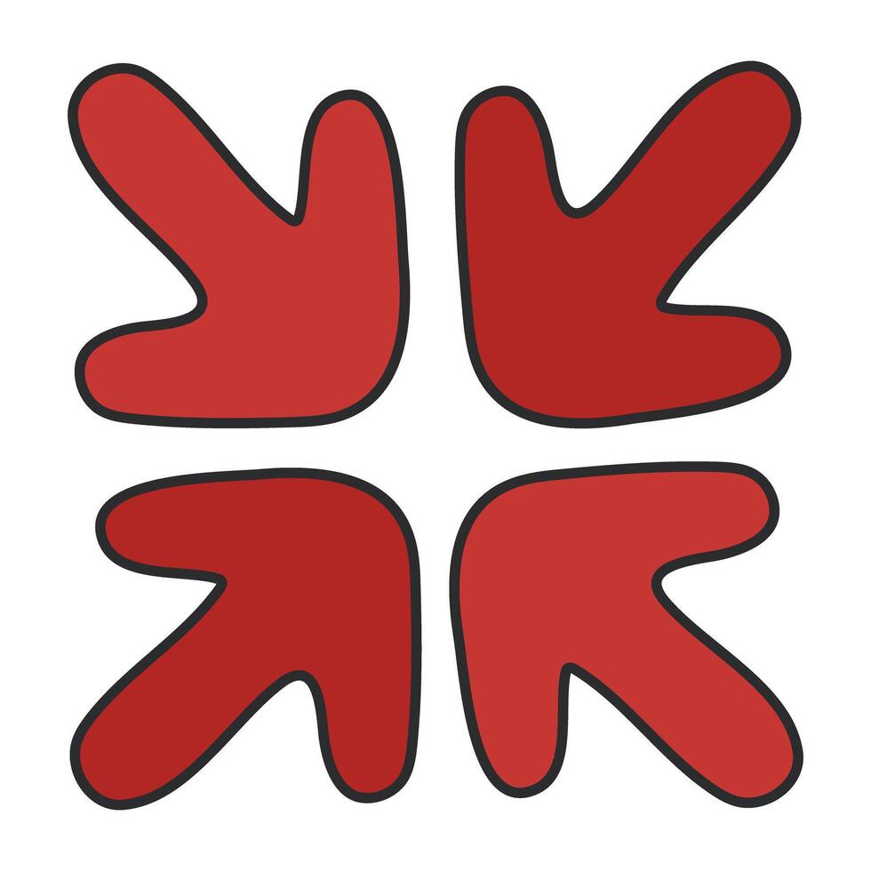 Editable design icon of inward arrows vector