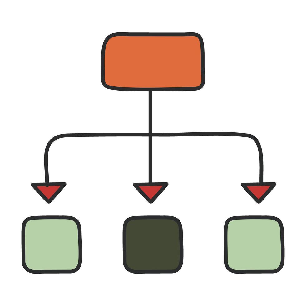 Conceptual flat design icon of hierarchy vector