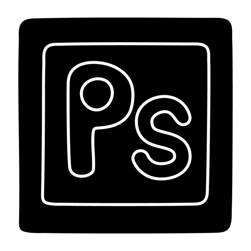 A creative design icon of ps tool icon vector