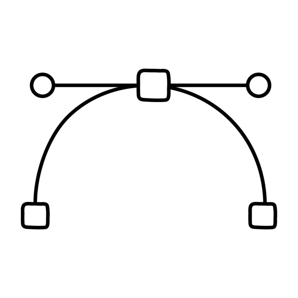 Pen with nodes, bezier curve icon vector