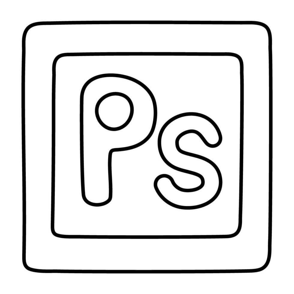 A creative design icon of ps tool icon vector