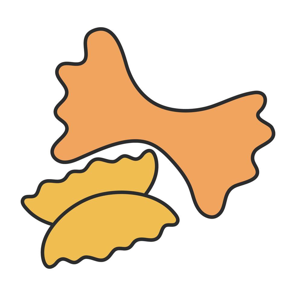 A unique design icon of bow tie pasta vector