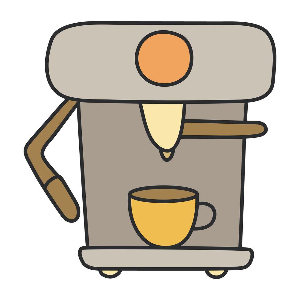 Coffee maker icon, editable vector