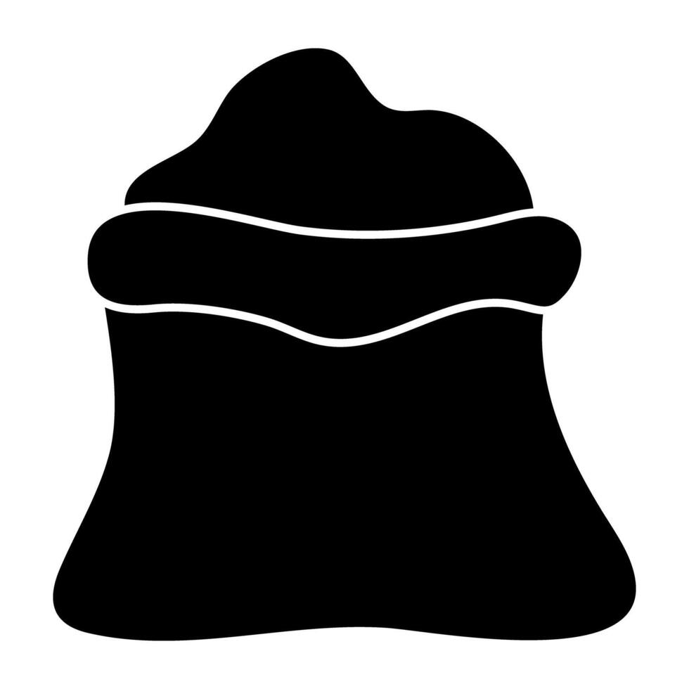 Editable design icon of flour sack vector