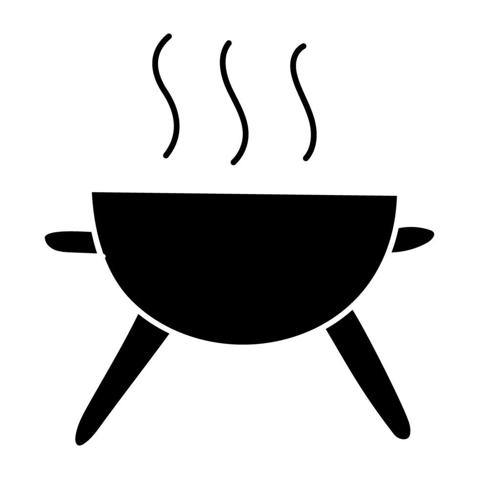 A flat design icon of bbq stove vector