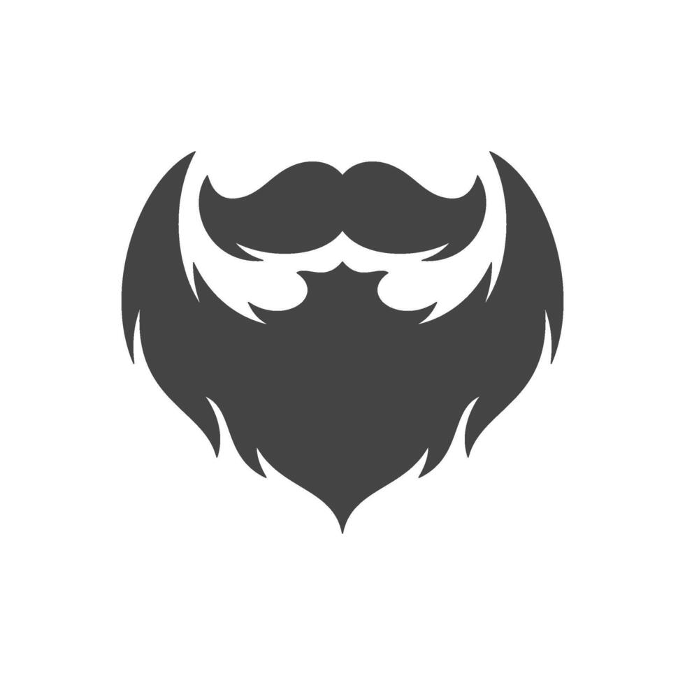 Barbershop male hairy beard mustache barber shop beauty salon silhouette vintage icon flat vector